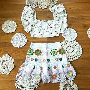 NWOT Ruffle Sleeve Crop Zara Top